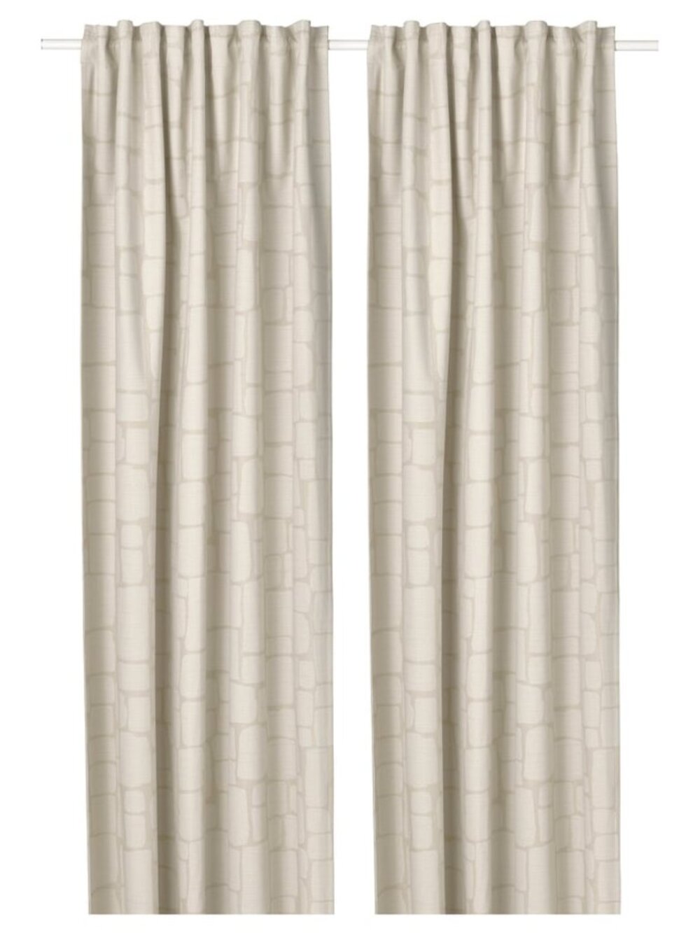 New IKEA  LÖNNSTÄVMAL Black-out Curtains 1 Pair Beige  57x98" 205.563.76